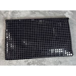 Lumured Black Metal Mesh Clutch MCM 1960s Mod Minimalist Evening Bag